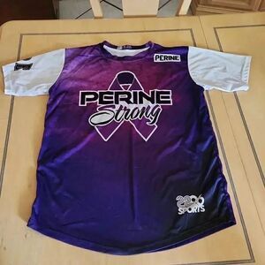 2826 SPORTS perine strong Purple and white cancer awareness shirt unisex adult M